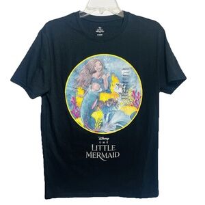 Disney THE LITTLE MERMAID Adult Black Short Sleeve Tee Shirt Unisex Size M